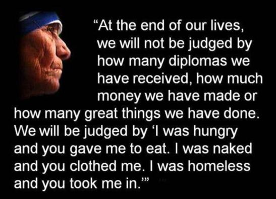 I was hungry and you gave me food